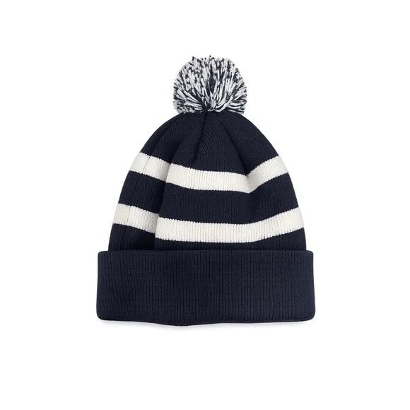 Seattle Kraken NHL Beanie Hat Navy White Pom Mens NWT - Picture 2 of 3